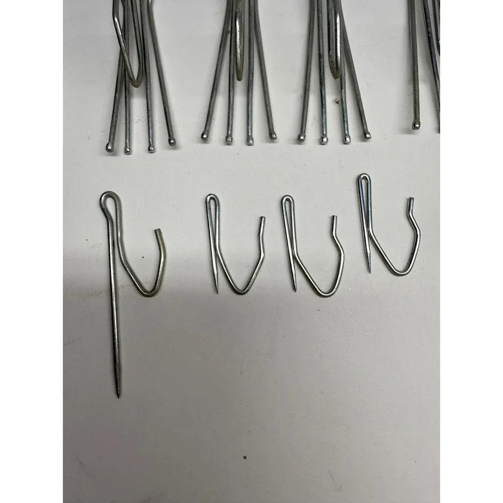 Vintage Metal Drapery Hooks Lot 12 Four Prong PinchPleat & 4 Single Pin Curtains